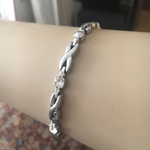 Silver and crystal bracelet
